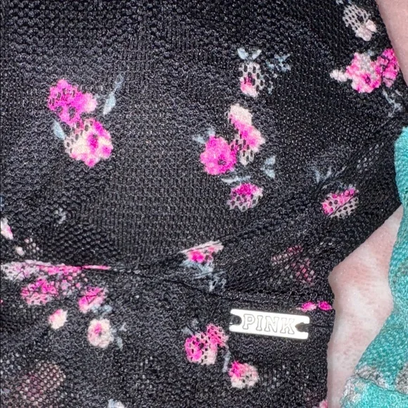 Victoria's Secret Floral and Lace Bra Set - Black, Teal, Black - Picture 6 of 10